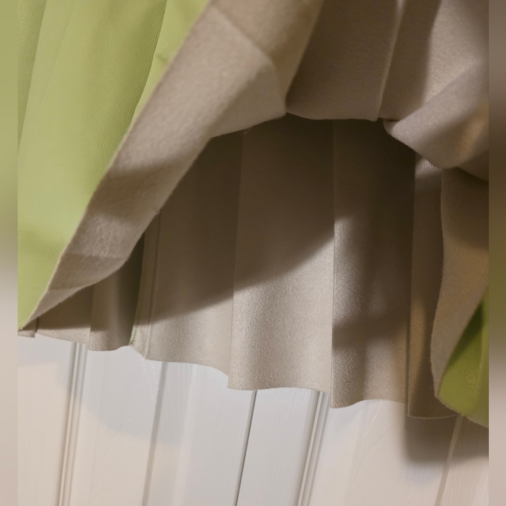 Sunday Best Micro Pleated Vegan Leather Skirt In Sagebrush (Mint)Green 12 - Picture 7 of 12